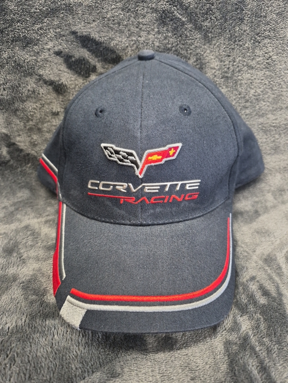 C6 Corvette Racing Blue and Red Embroidered 100% Cotton Hat One Size